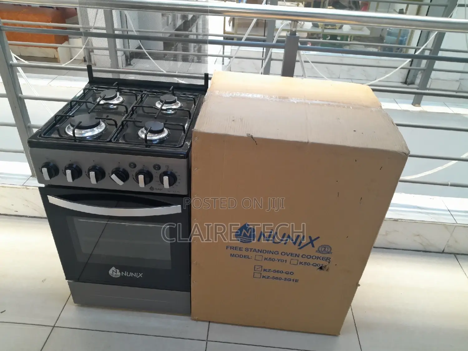 Nunix 50 * 55cm Cooker, 4 Gas Burners, Gas Oven
