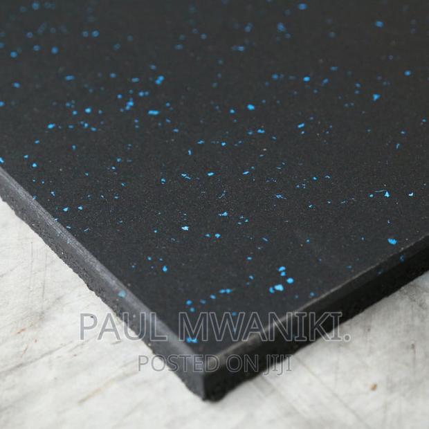 Rubber Flooring Tiles- Blue Flecks. - main view