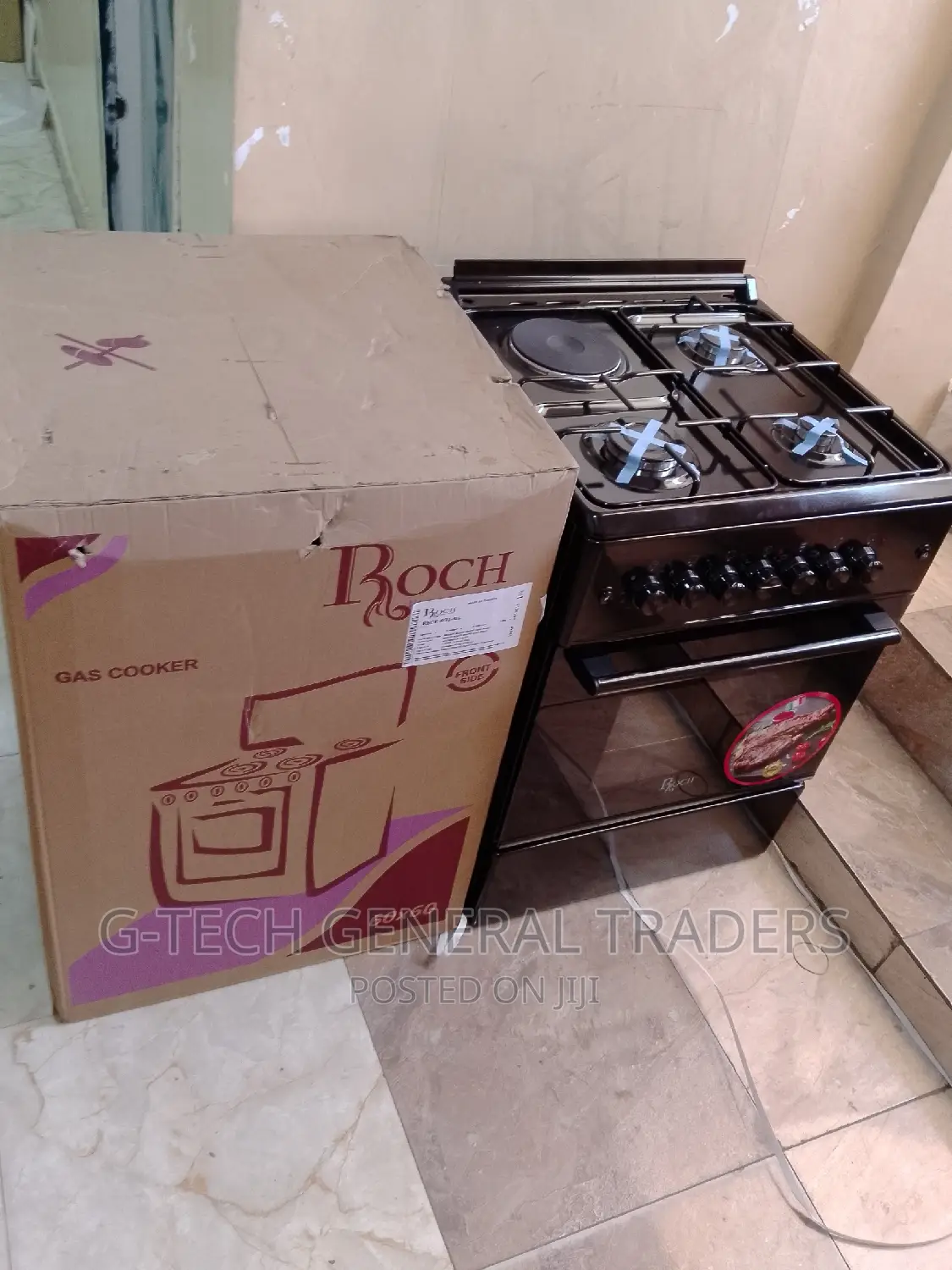 Cooker!Roch 3gas 1electric 60*60 Black Cooker