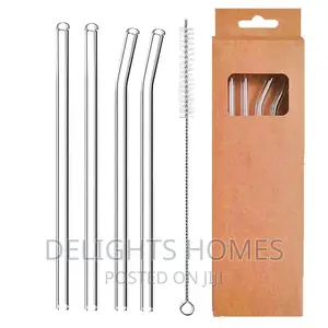 *4 PCS Reusable Glass Straws