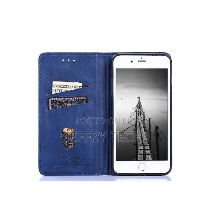 Oppo A83 Case Leather Wallet Phone Case Filp Cover - Blue