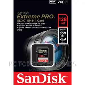 Sandisk Extreme PRO 128GB Memory Card 300mb/S, UHS II V90