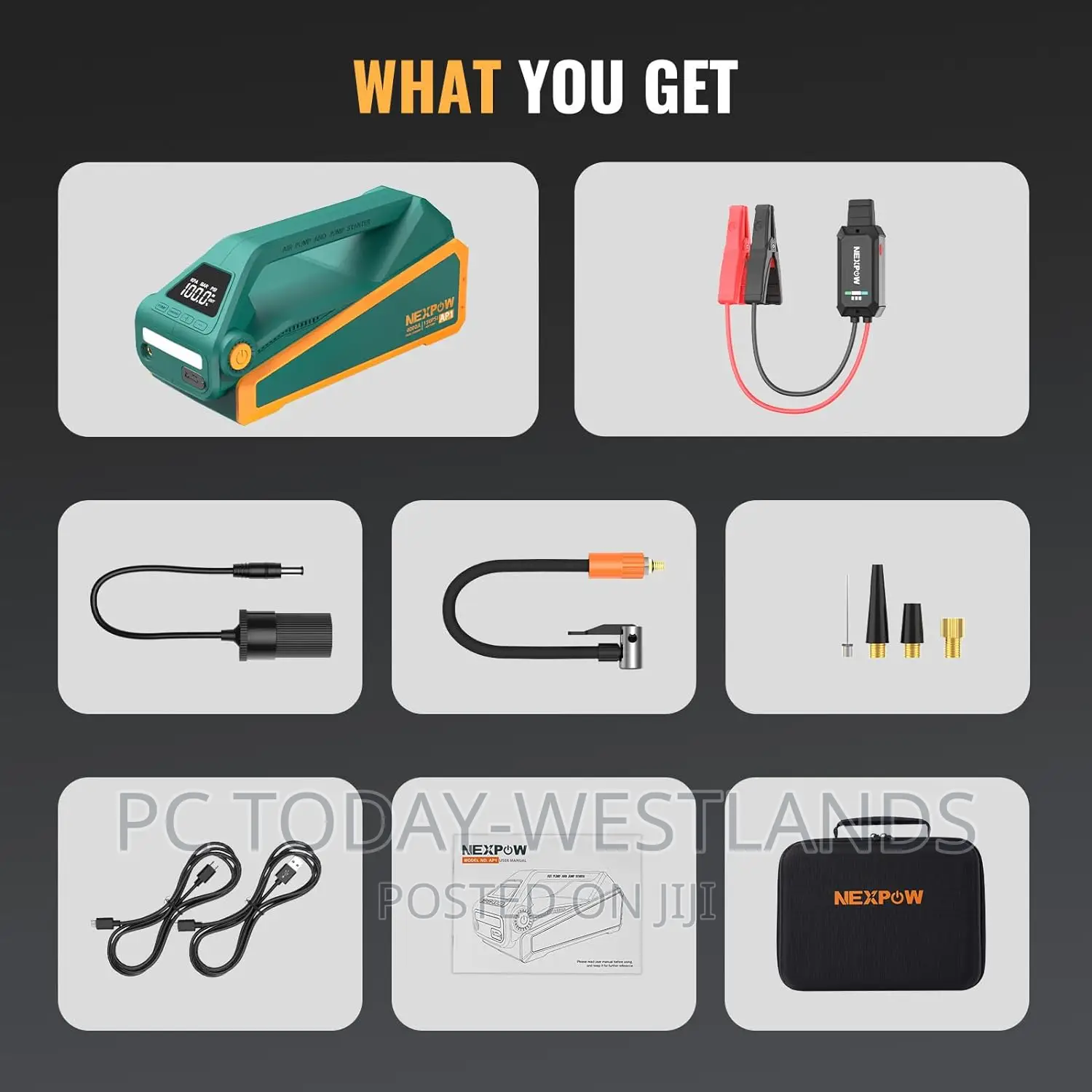 NEXPOW AP1 Jump Starter 4000A With Air Compressor 150 PSI