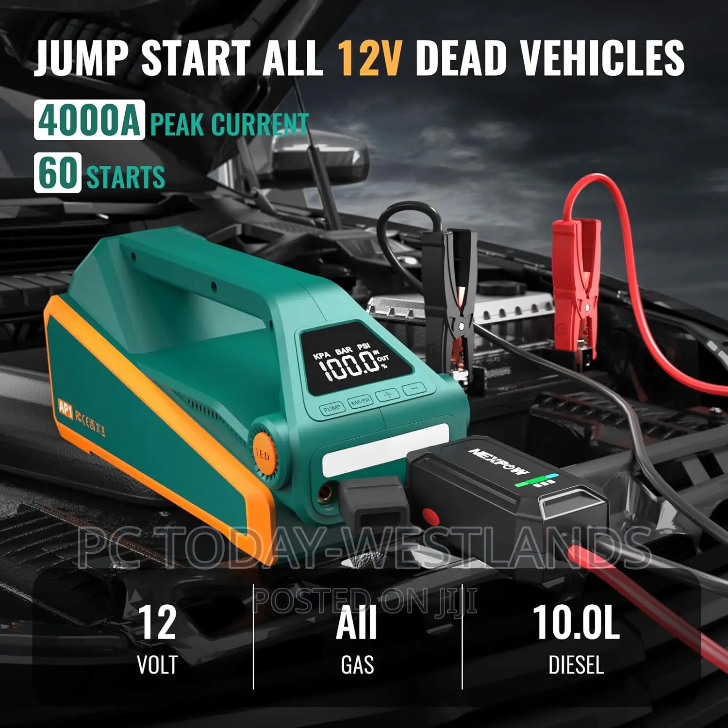 NEXPOW AP1 Jump Starter 4000A With Air Compressor 150 PSI