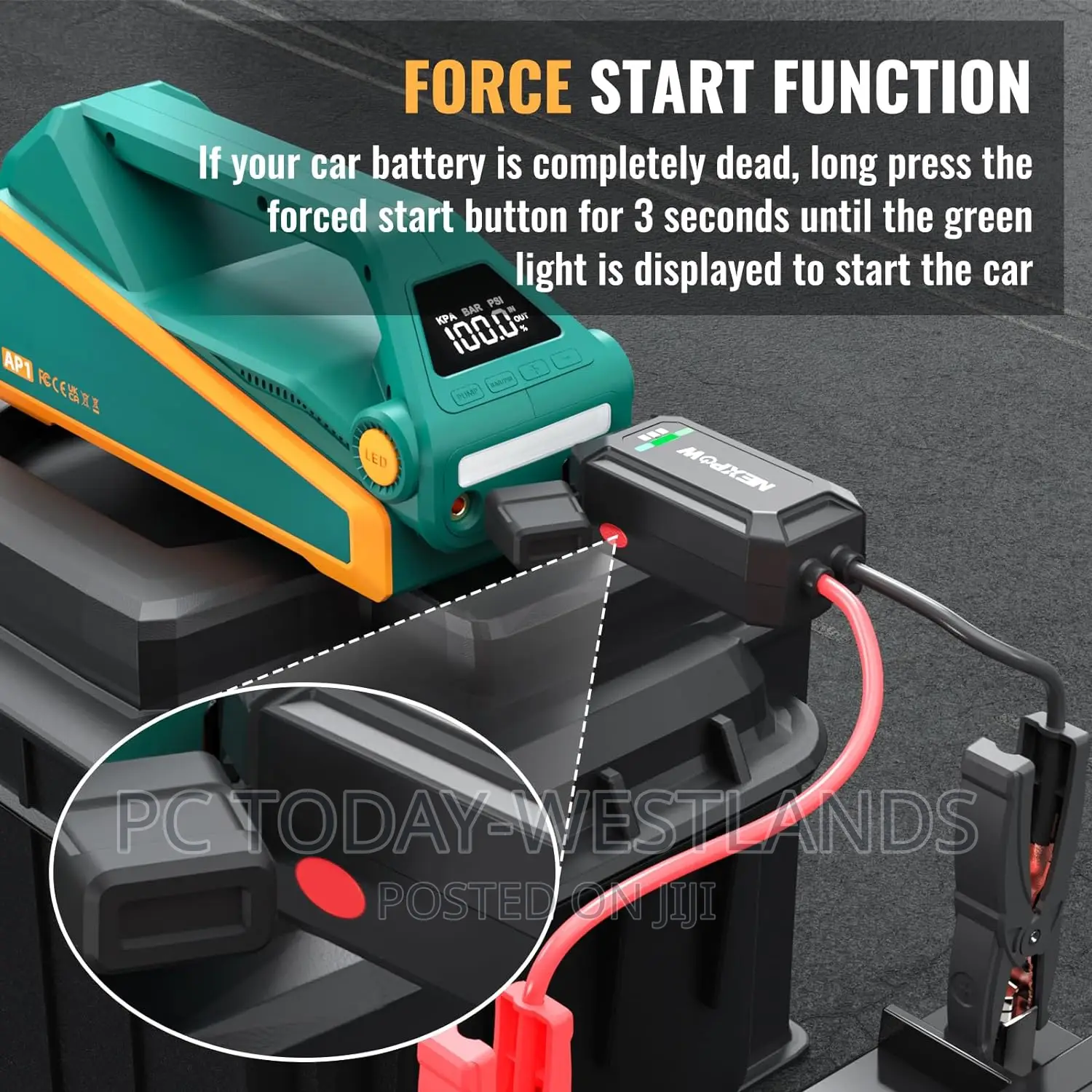 NEXPOW AP1 Jump Starter 4000A With Air Compressor 150 PSI