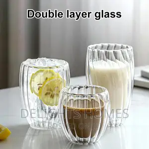 Stripe Double Wall Glass Mug*