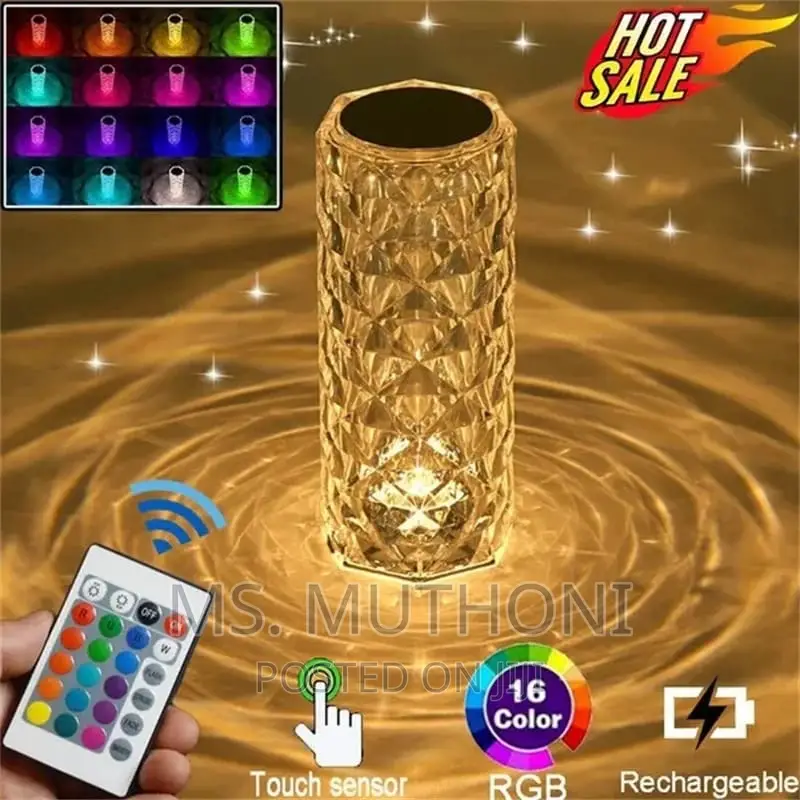 16 Color Changes Crystal Rechargeable Touch Lamp