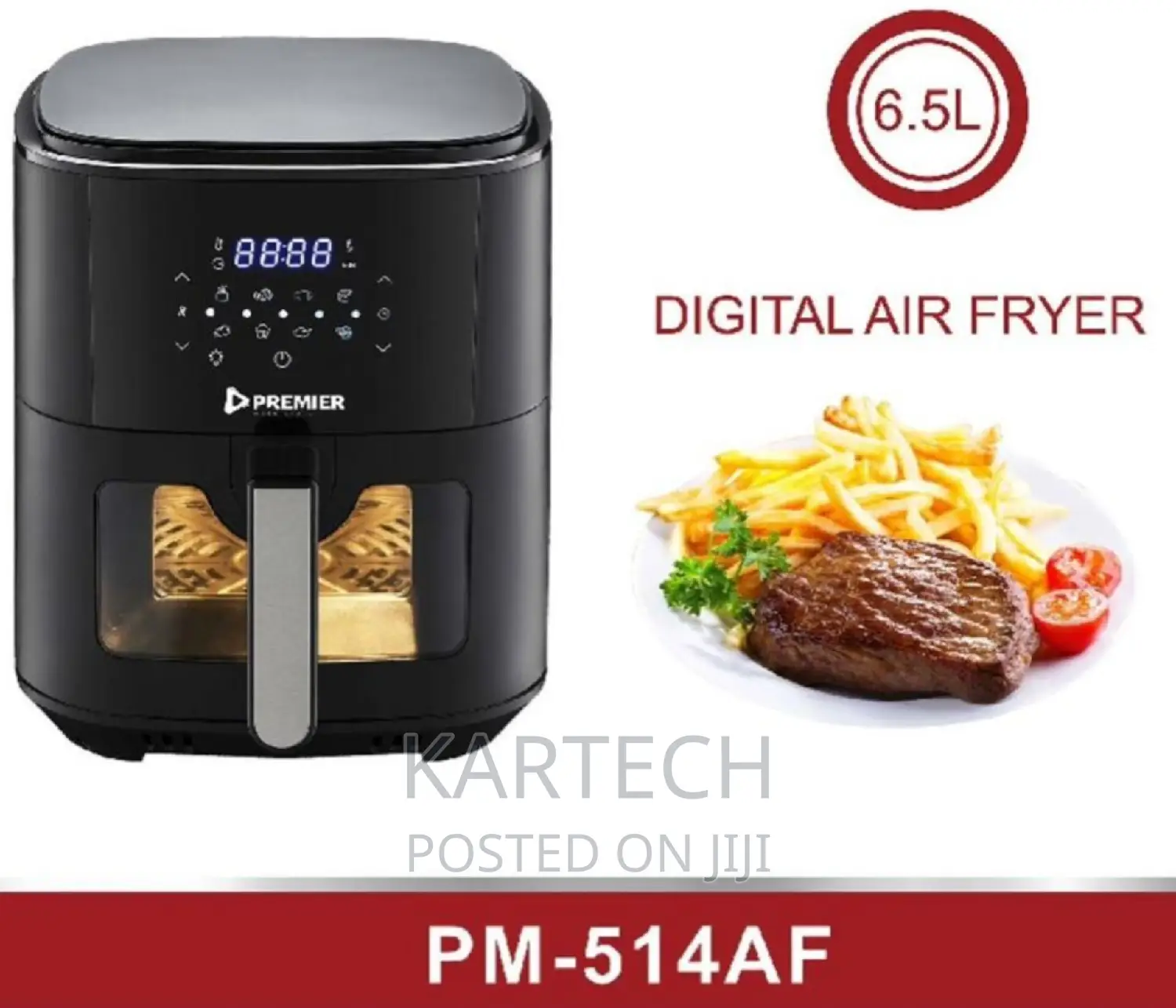 Premier Digital Air Fryer PM-514AF - 6.5litres