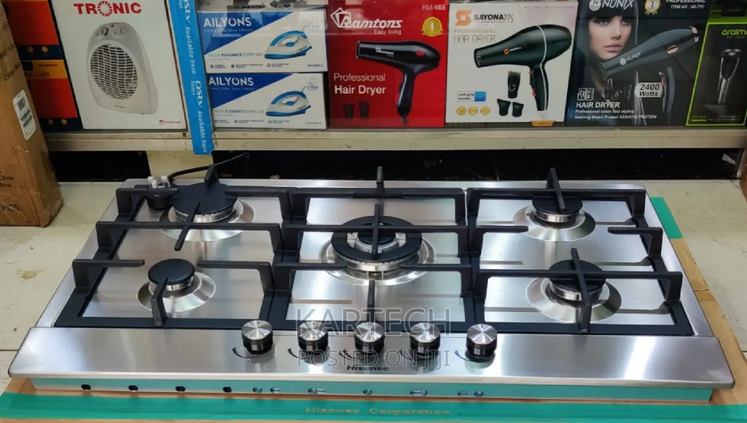 Hisense Built-in Hob 5 Burner, 1wok Burner.