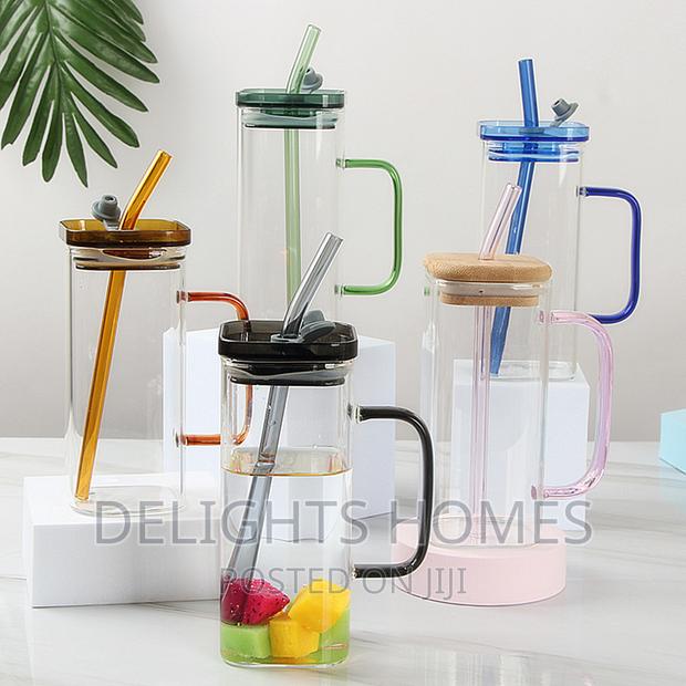 Square Glass With Colored Handle