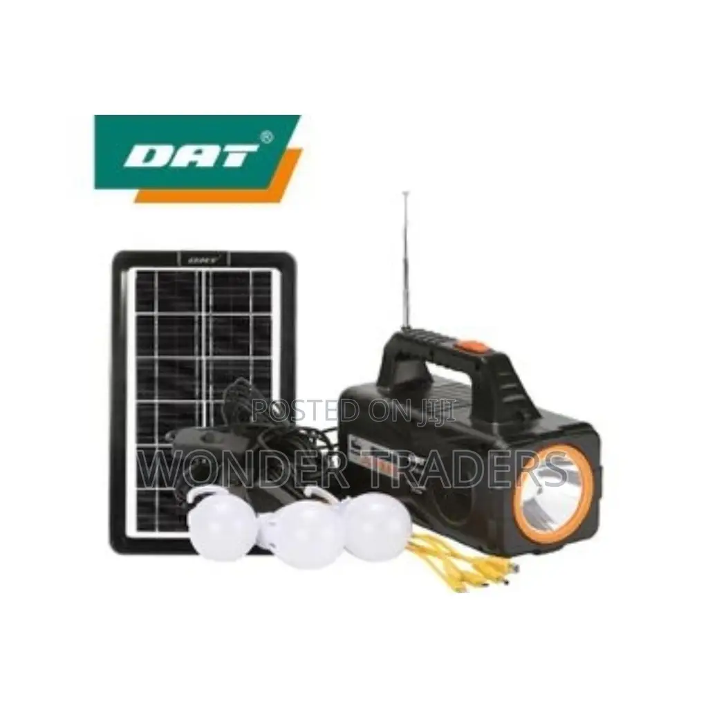 Solar Kit; Panel, Torch, 3 Bulbs, Radio, Charging Kit