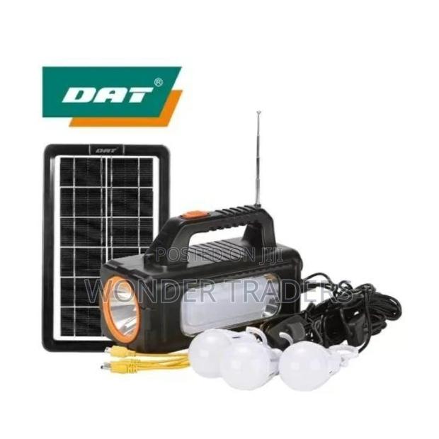 Dat AT-9013 Solar Kit; Panel, Torch, 3 Bulbs,Radio, Charger