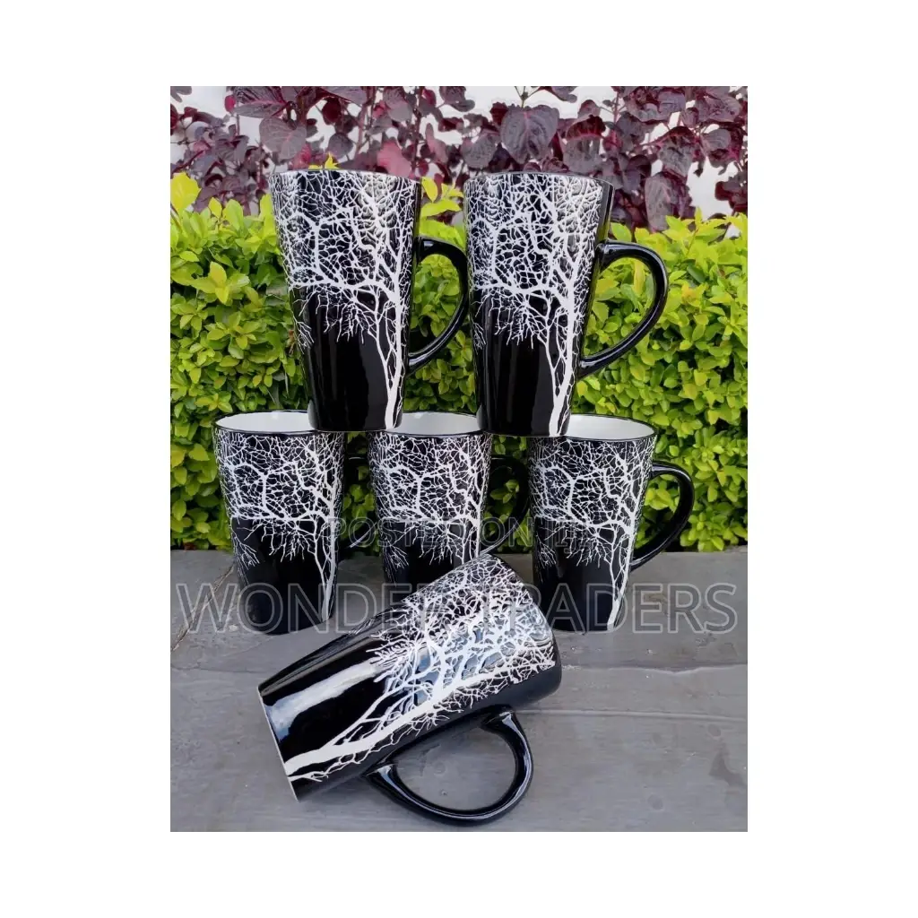 6 Pieces Set Black Tree Mug