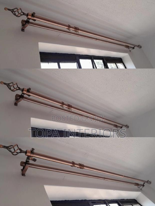 Complete Set Imported Adjustable 3m Double Brown Curtain Rods