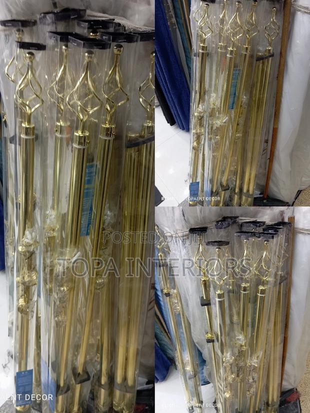 Gold Two Double Curtain Rods for All Windows