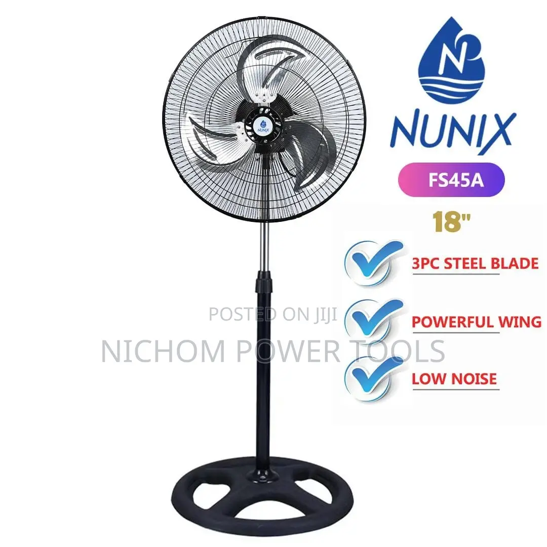 18" Nunix Standing Fan With Steel Blade