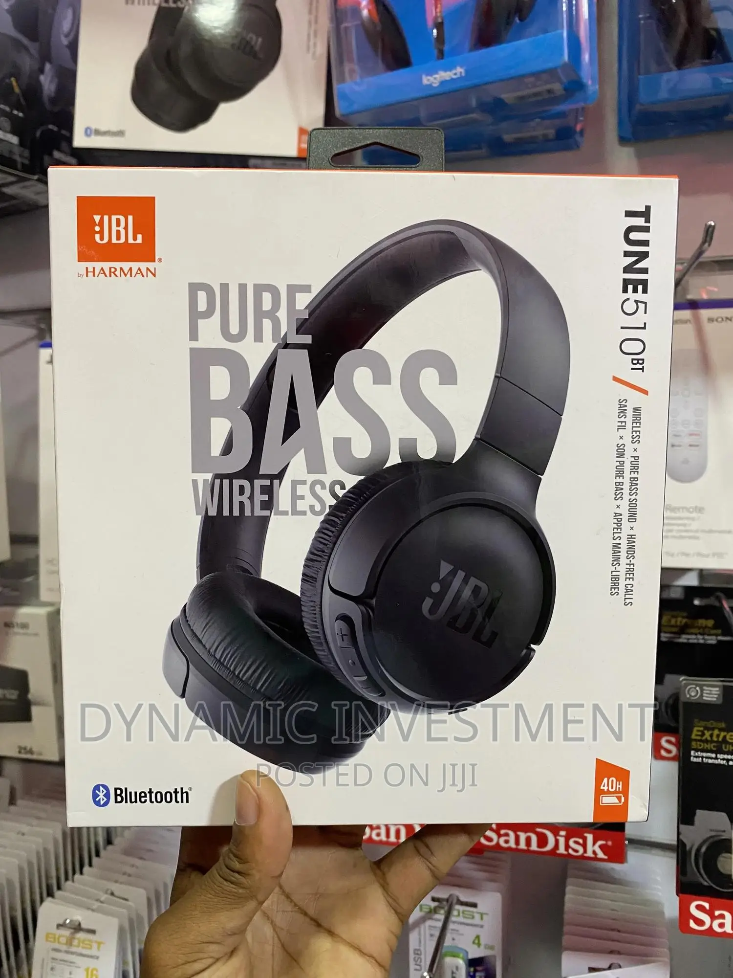 JBL Tune 510BT Wireless on-Ear Headphones With Purebass