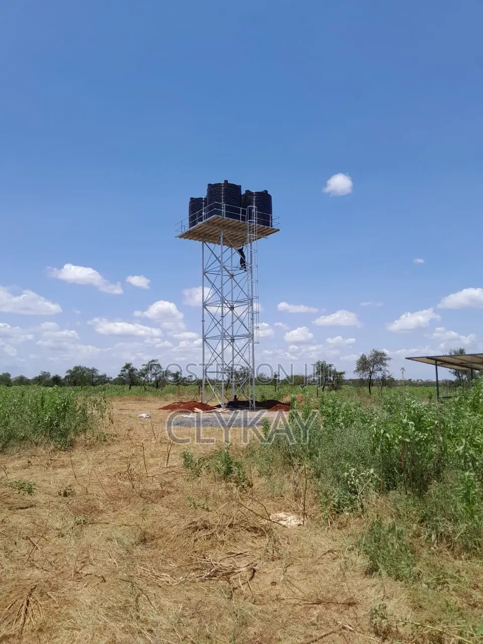 Steel Water Tower 12 Metre Hight With Plastic Tanks
