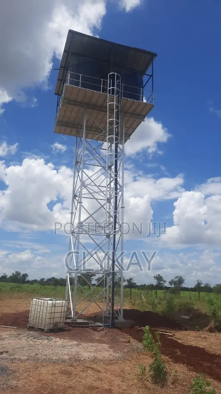Steel Water Tower 12 Metre Hight With Plastic Tanks