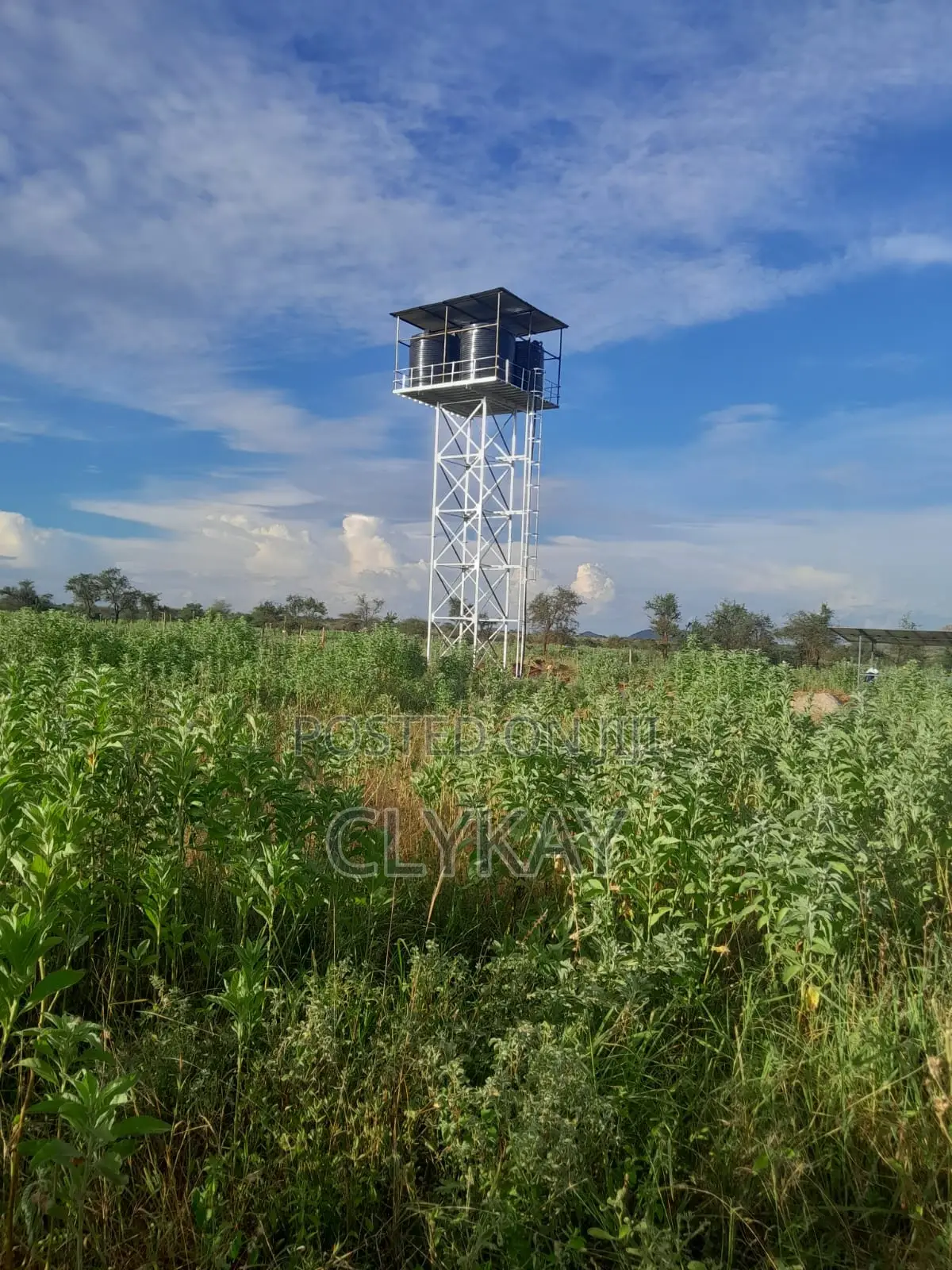 Steel Water Tower 12 Metre Hight With Plastic Tanks