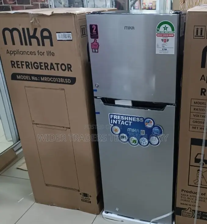 Mika Refrigerator 138 Lt Double Door Silver