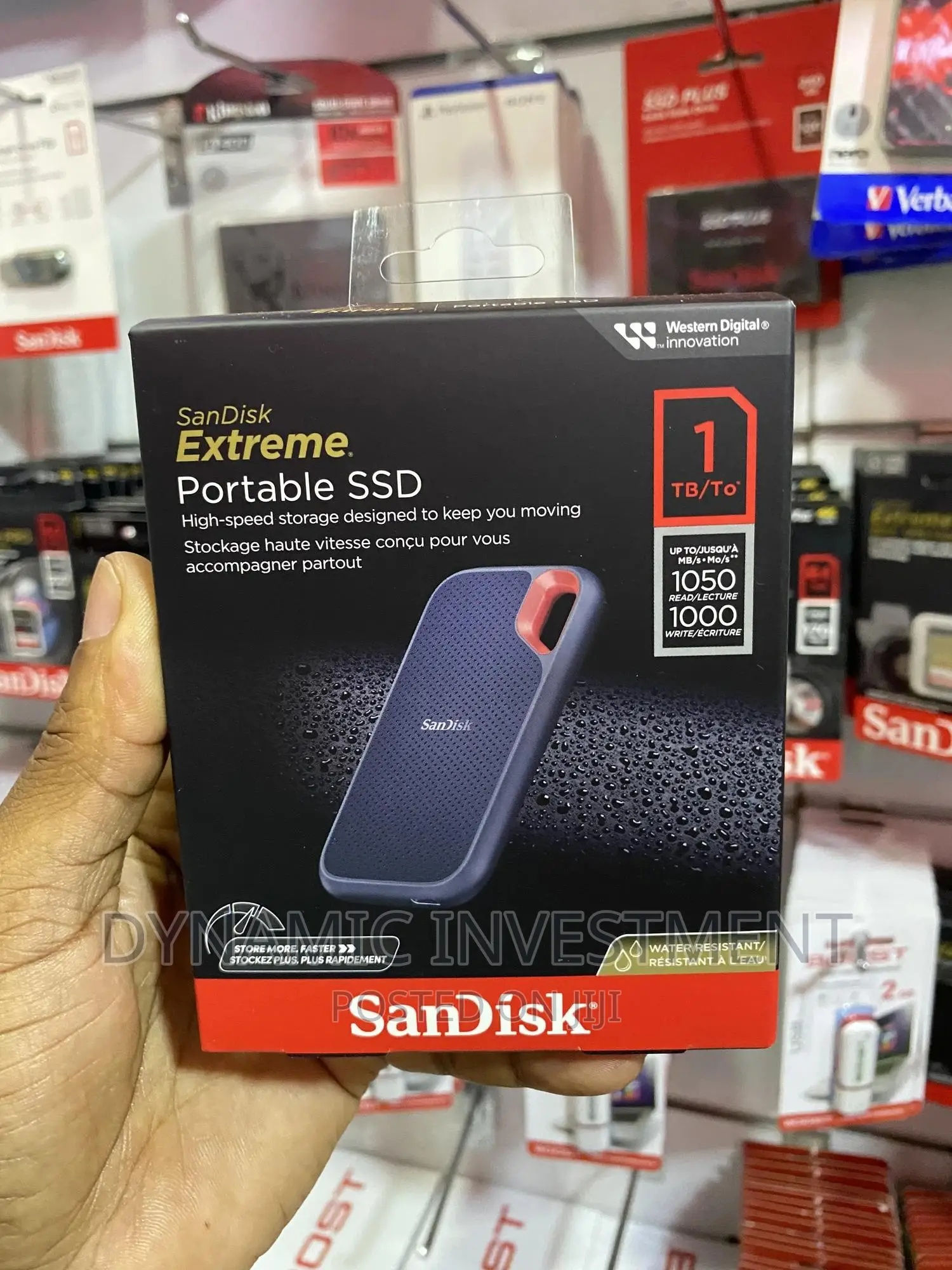 Sandisk 1TB Extreme Portable SSD - Up to 1050mb/S - USB-C,