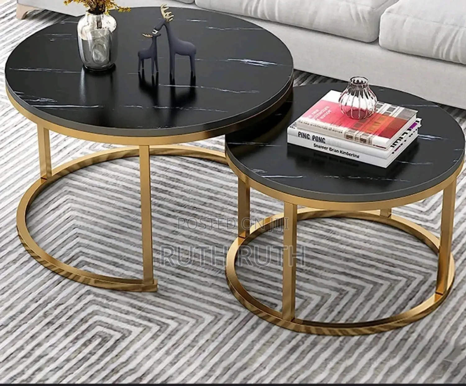 Nesting Coffee Table Marble Effect MDF