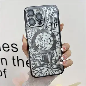 Mechanical Transparent Plated Case for iPhone 12 13 14 Pro M