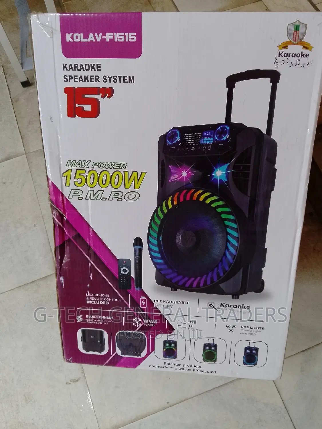 Speaker 1500w Karaoke With a Rechargeable Battery