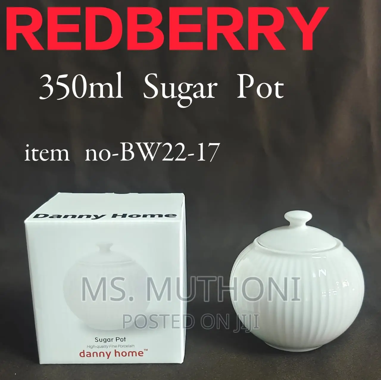 Redberry Danny Home Porcelein Sugar Dish 350ml At
