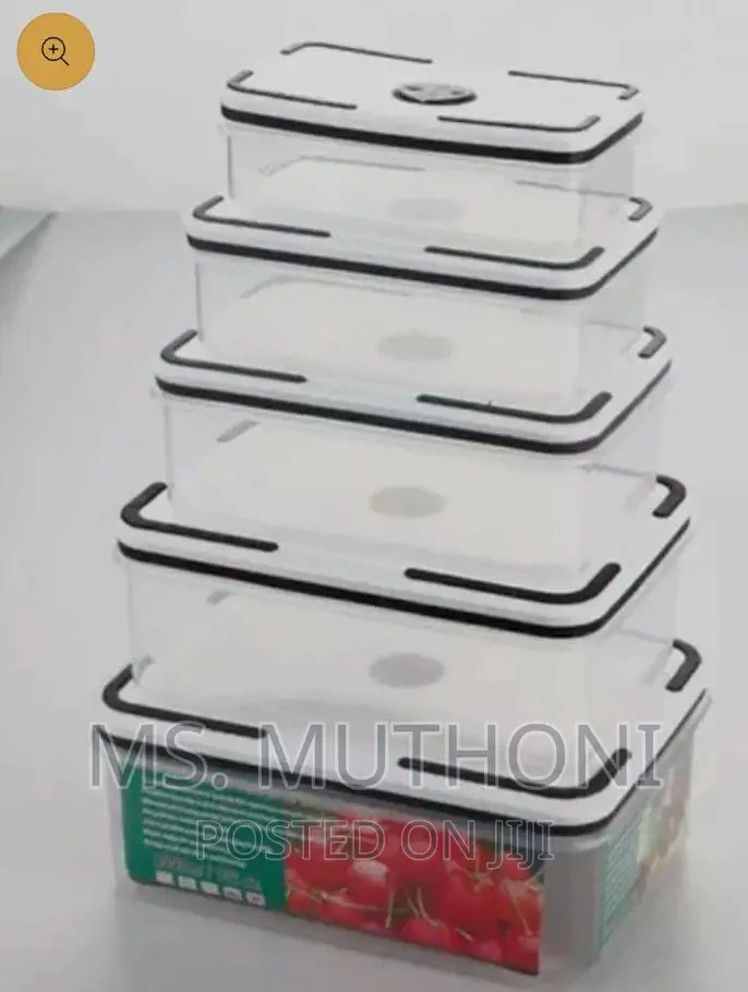 5 in 1 Fridge Containers Clear With Freezer Free Lid