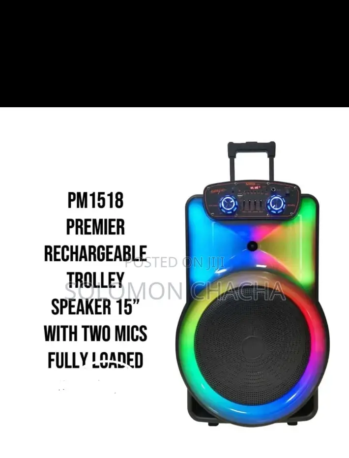 Pm 1518 Premier Rechargeable Trolley Speaker 15 Inch 2 Mics
