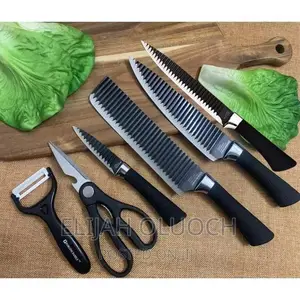 Corrugated Black Knife Set