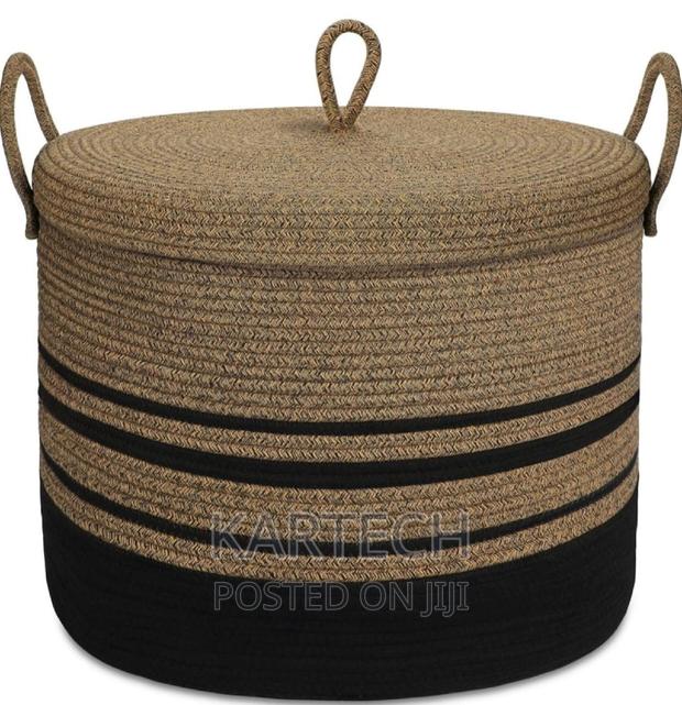 Cotton Rope Basket With Lid.