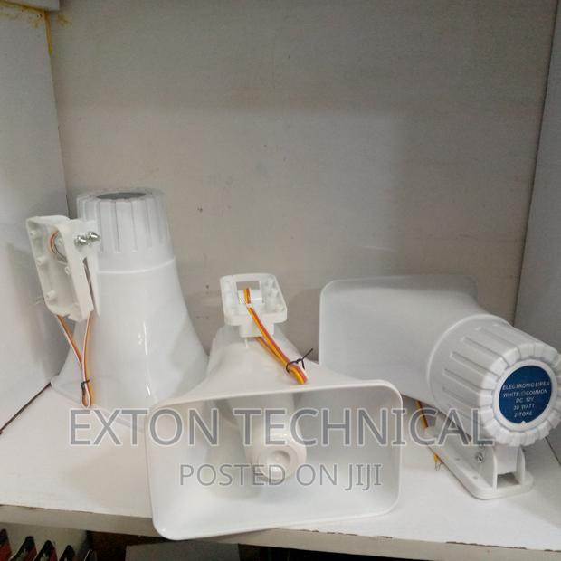 30 Watt Alarm Siren Horn12v White - main view