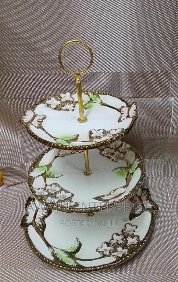3 Layer Round Ceramic Cake Stand