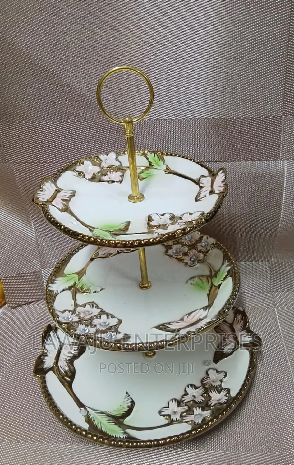 3 Layer Round Ceramic Cake Stand
