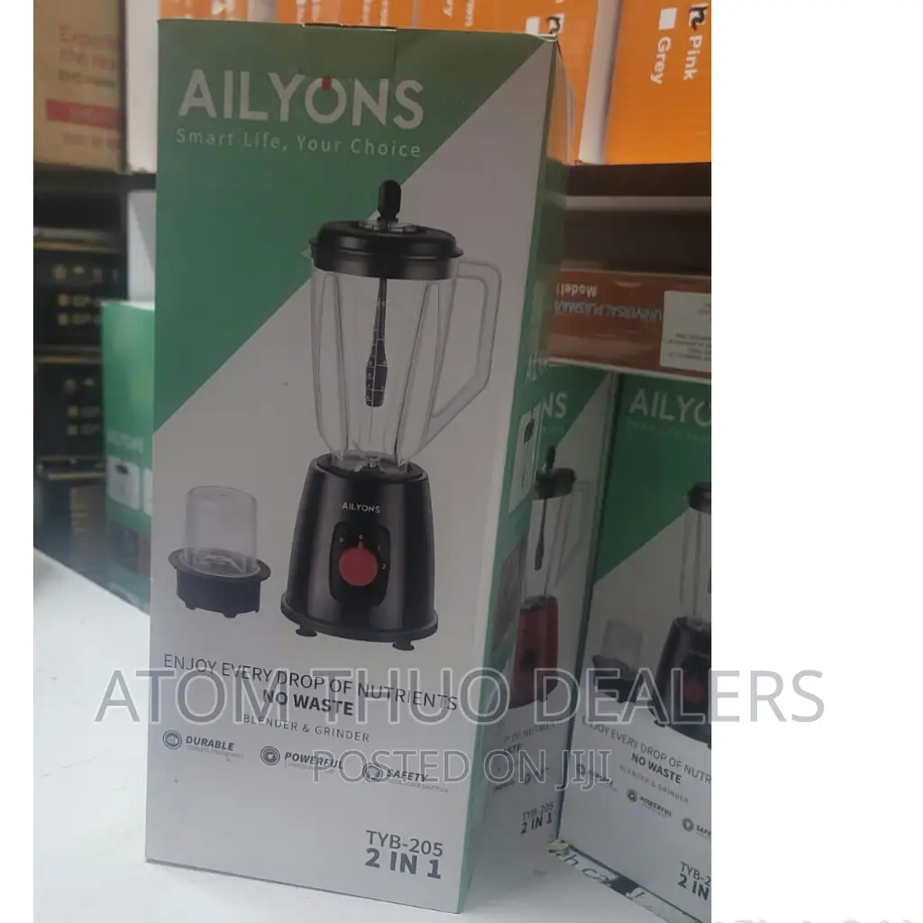 Black Ailyons 2 in 1 Blender Grinder 1.5L