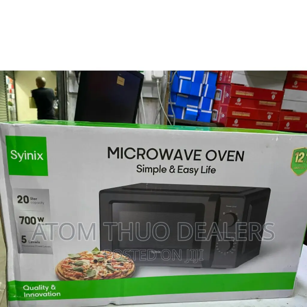 Black 20 Litres Syinix Manual Microwave Oven