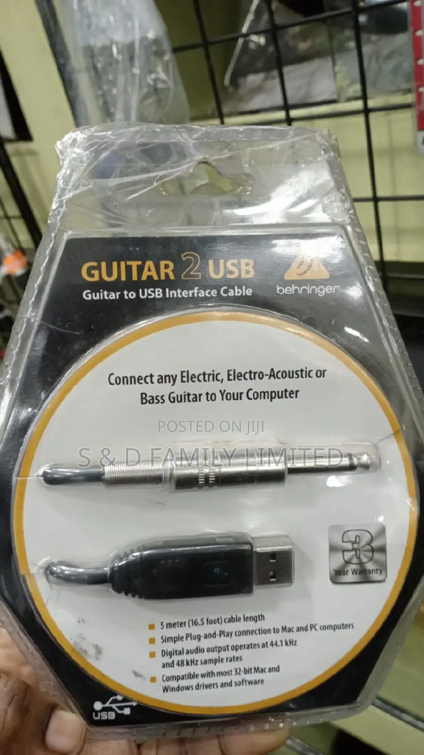 Guitar to USB Interface Cable