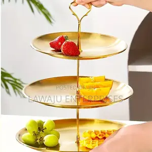 Gold Steel Cake Stand 3 Layer