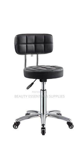 Pedicure Black Stool/ Manicure Stool With Back Rest - thumbnail 2