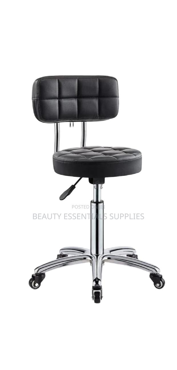 Pedicure Black Stool/ Manicure Stool With Back Rest - main view
