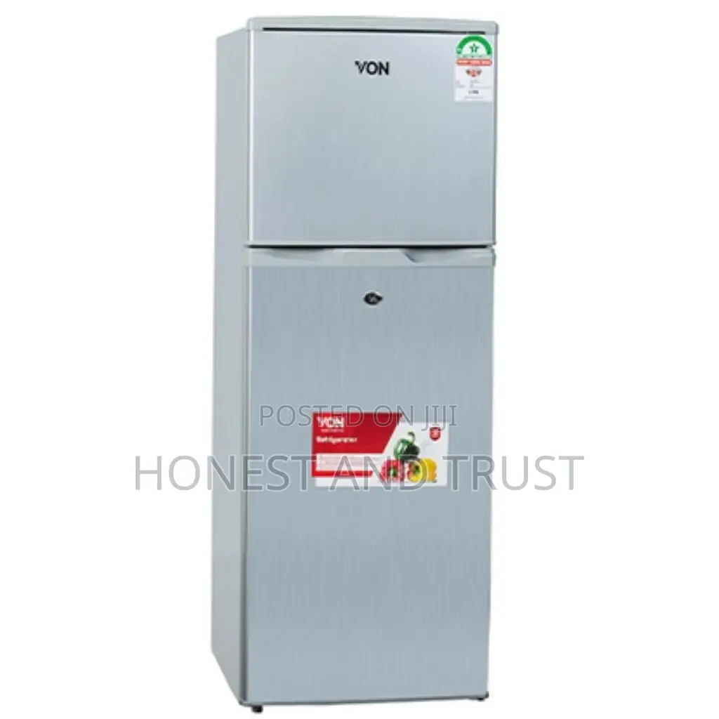 Von VART-19DHS Double Door Fridge 136L - Silver