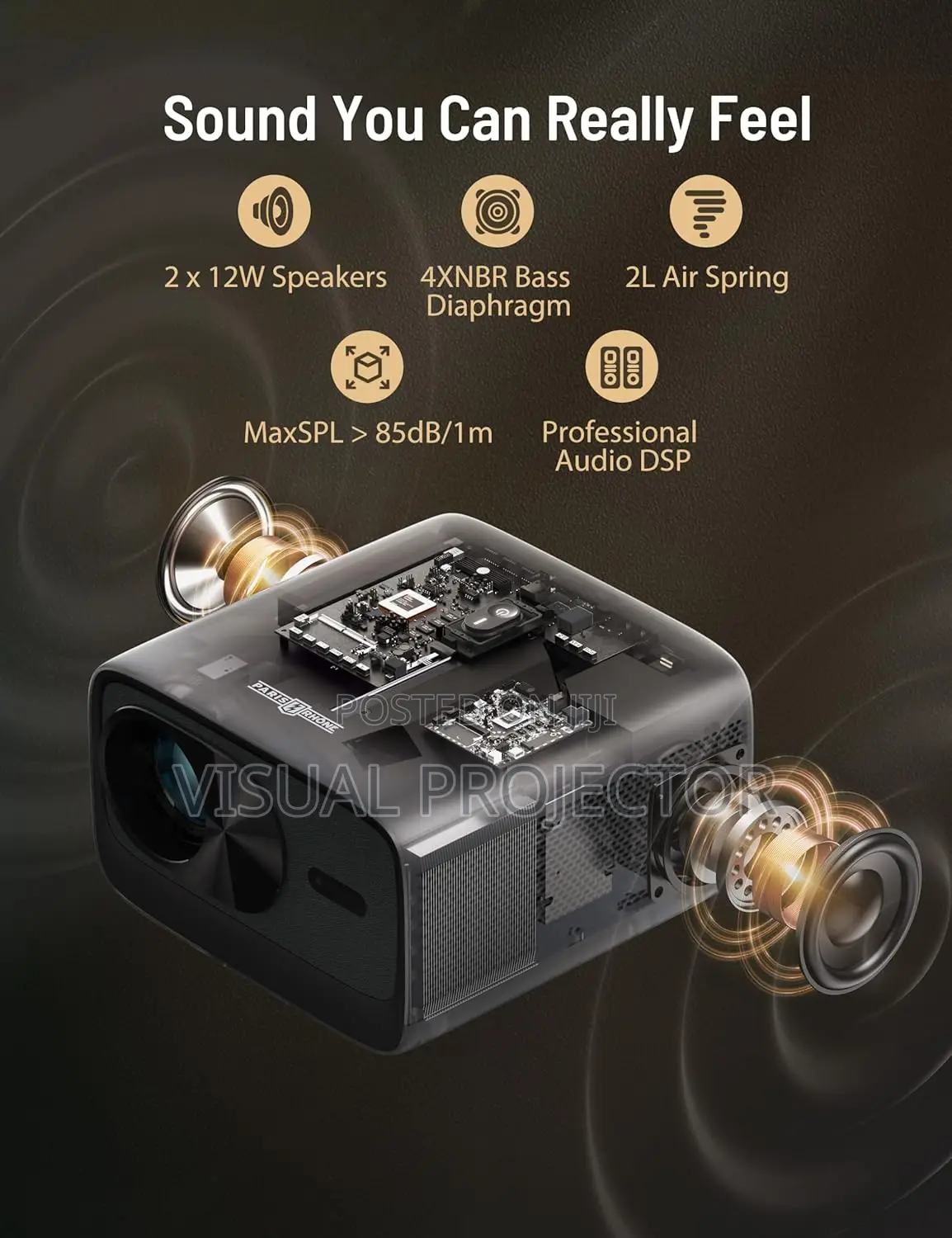 Paris Rhône Native Projector With Dolby Sounds 600ANSI