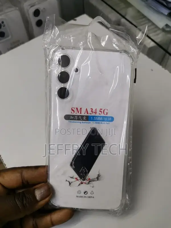 Samsung A34 5G Case Clear Built-in Screen Protector Unisex S