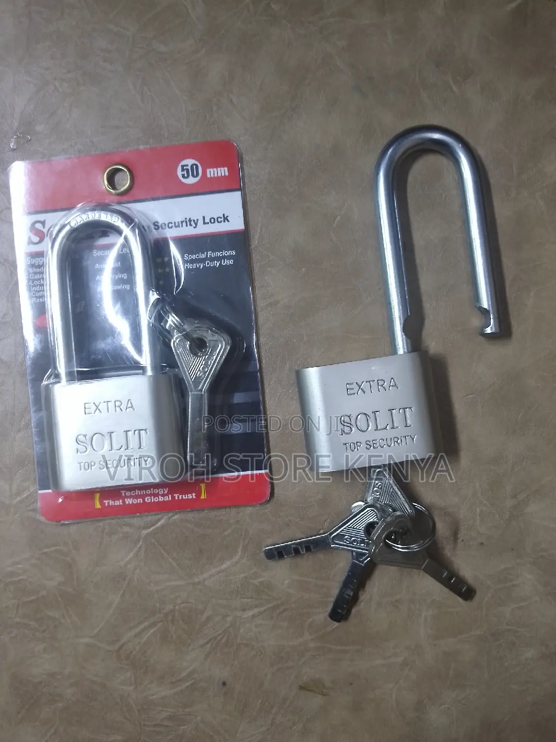 Solit 50mm Long Shackle 4 Keys Security Lock