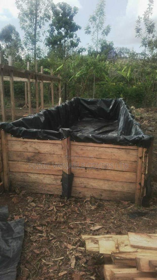 Raised Pond for Fish Farming Lined With a Dam Liner - main view