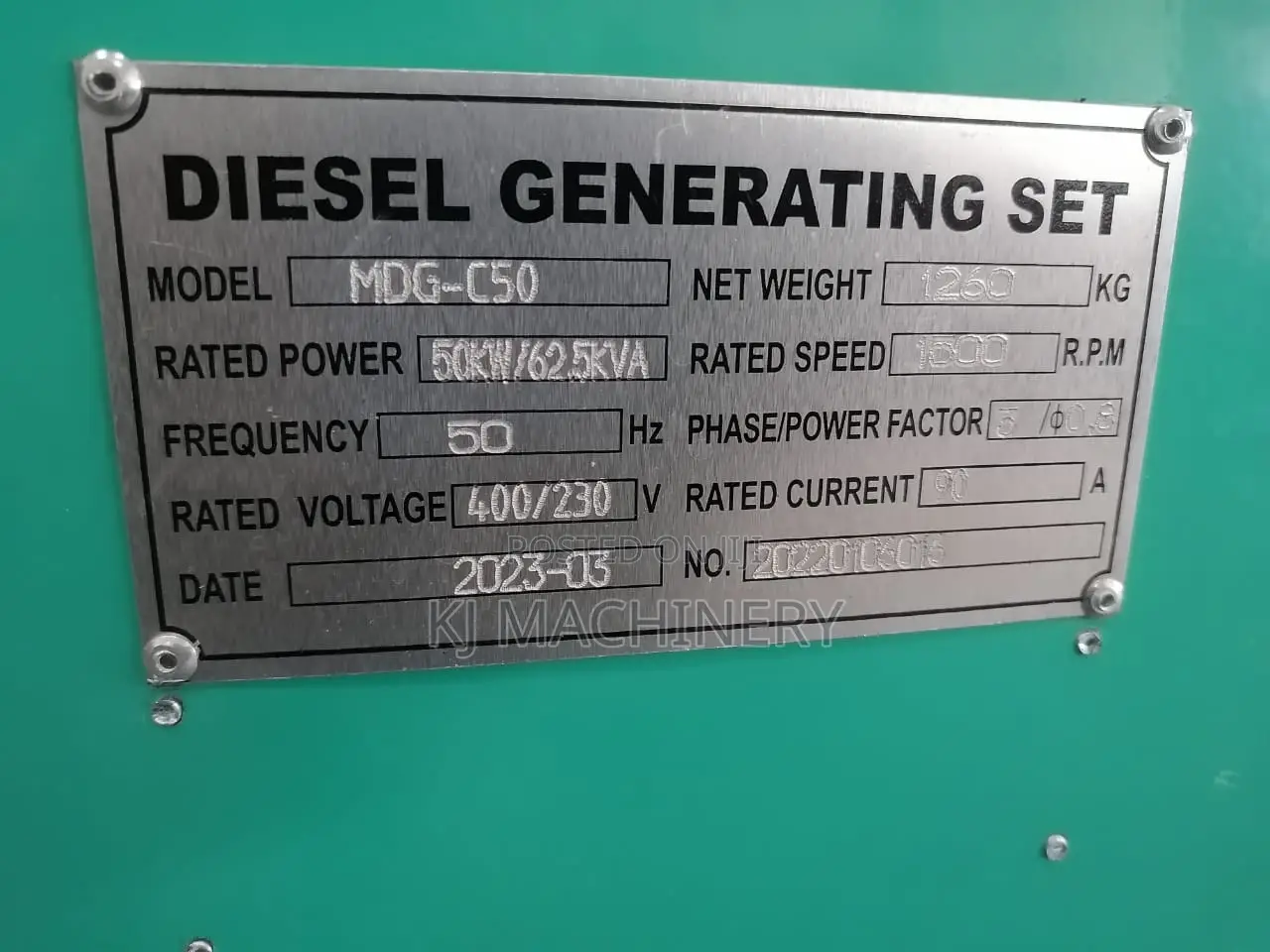Motovario Italy Diesel Silent Generator 62.5kva-Quality