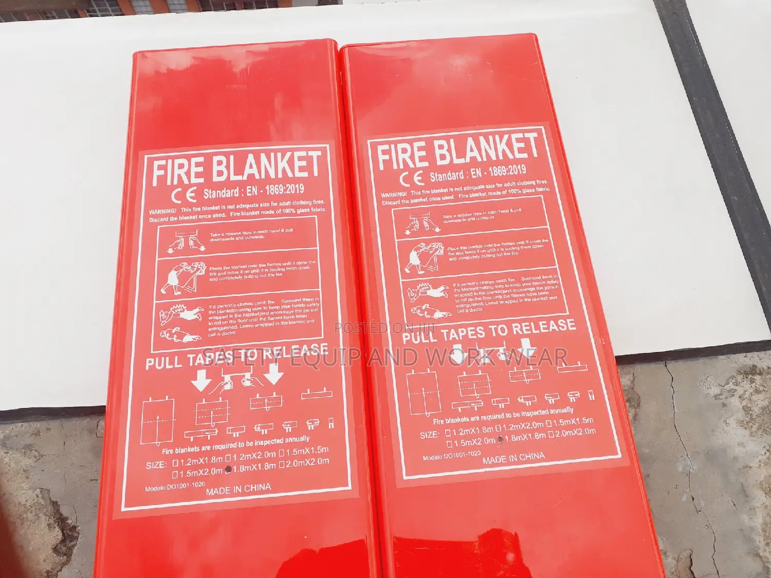 Fire Blankets With Pull Straps
